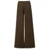 Yechuan # Pantalones de Pierna Ancha Color Marrón Maillard para Mujer Otoño e Invierno Estilo Americano Cintura Baja Ajustados Sueltos Jeans de Pierna Recta para Mujer