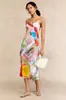 Vestido midi de tirantes finos con estampado de arte abstracto, superventas transfronterizo europeo y americano para mujer, sin espalda, estilo resort, con caída