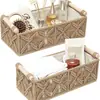 Caixa de Armazenamento de Mesa Cesto de Armazenamento de Corda de Algodão Tecido Cesto de Armazenamento de Corda de Cânhamo Cesto de Armazenamento Cesto de Organização Cesto de Armazenamento de Lanches de Mesa de Corda de Cânhamo