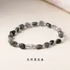 Design Original de Pulseira de Pedra Natural Irregular com Contas Assimétricas para Mulheres, Cristal de Cabelo Colorido de Nicho de Verão e Pedras Trituradas Irregulares