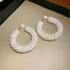 Moda Clip para Oreja Redondo con Perlas Incrustadas de Diamantes No Perforado para Mujer con Pendientes y Aretes de Estilo Bohemio Exagerado Venta al por Mayor