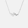 Collar Sencillo y Versátil Estilo Coreano con Forma de Corazón, Elegante Cadena para Clavícula con Colgante Doble Corazón, Romántico Regalo para el Día de San Valentín