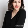 Novidades Primavera e Outono 2026 Feminino Cor Sólida Moda Gola V Tricô de Alta Qualidade Cardigan Estilo Curto Atacado Transfronteiriço