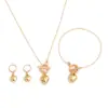 Collar de Corazón de Melocotón Nuevo Transfronterizo Europeo y Americano Juego de Joyería de Cadena Ot para Pendientes y Pulsera Fabricante de Joyería de Amor Venta al por Mayor