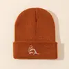 Gorro de Punto Multicolor de Dinosaurio de Dibujos Animados para Niños de Otoño e Invierno, Gorro de Punto Cálido para Exteriores que Protege las Orejas para Niños, Gorro de Punto para Niños