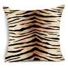 Funda de Almohada con Estampado de Animales Nuevo Estampado de Leopardo Transfronteriza Felpa Corta para Sofá del Hogar Cojín de Soporte Lumbar Funda al por Mayor Plegable