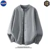 Cárdigan de punto de alta calidad marca NASA, suéter de cuello redondo para hombre, chaqueta superior de diseño de moda casual de otoño