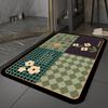 Tapete de Chão de Terra de Diatomáceas com Padrão Simples Pied-de-Poule para Banheiro de Casa, Entrada, Tapete de Entrada Absorvente de Água e Antiderrapante
