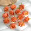 D Cabeza de Flor de Rosa con Borde Enrollado Retro Simulada, Flor de Seda, Flor Artificial, Materiales Hechos a Mano para Bricolaje, Decoración de Caja de Regalo, Decoración de Boda
