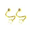 Arete Espiral Curvo Distintivo Versátil Arete Giratorio Arete de Hueso Libre para Dormir Hebilla de Oreja Botón de Tornillo de Perla Redonda Pendiente Mujer