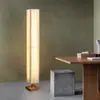 Novo abajur de chão em madeira maciça estilo chinês novo, estilo wabi-sabi japonês, com tecido estrangeiro de alta voltagem, espectro completo, inspirado em Zen, retrô americano, adequado para pousadas