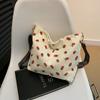 Bolso de Mujer Pana Estampado de Fresas Bolso de Mujer Estilo Coreano 2024 Verano Nuevo Bolso de Hombro Transfronterizo Bolso Cruzado Bolso Tote