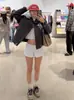 En Stock Otoño 2026 Nuevo Coreano Dongdaemun Sencillo Color Sólido Ajustado Cuello Redondo Manga Larga Camiseta Top para Mujer