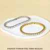 Pulsera de Tenis de Acero de Titanio Incrustada con Circonita de 2.5-5 mm Pulsera de Tenis Acero Inoxidable 316 Joyería Transfronteriza Gama Alta