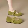 Aumento de Altura Interior 3cm Zapatos de Mujer Mary Jane Retro, Zapatos Planos de Suela Suave, Boca Poco Profunda, Versátiles y Cómodos Zapatos de Abuela, Estilo Mori