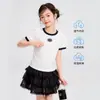 Camiseta infantil de verano de manga corta con cuello redondo, corte entallado, combinable con todo. Camiseta de mujer de manga corta Treasure, combinable con todo.