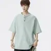 Polo Masculino de Verão 7A Antibacteriano Tamanho Grande Juventude Estilo Coreano Solto Camiseta de Manga Curta para Jovens