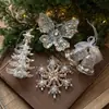 Decoraciones Navideñas Transfronterizas, Colgantes Acrílicos con Lentejuelas, Colgantes Transparentes de Copo de Nieve, Accesorios de Decoración para Escena de Árbol de Navidad