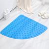 Tapete de Banheiro Antiderrapante Simples de Cor Sólida em Forma de Leque para Hotel, Tapete de Massagem para os Pés no Box do Chuveiro, Tapete Hidrofóbico para Piso de Banheiro Doméstico