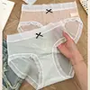 Calzones de Encaje con Puntos de Verano Ultra Delgados con Refuerzo de Algodón Puro, Sensación de Segunda Piel, Ajustados a la Cadera, con Moño, Bragas para Mujer