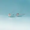 Pendientes de Estrella de Cinco Puntas Brillantes Incrustados de Diamantes de Plata de Ley S925 Nalan, Pendientes Exquisitos y Simples Estilo Ins Nicho M08310