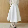 Avenem/Saia midi de bainha larga com renda francesa, saia minimalista de cintura alta para o trabalho para mulheres