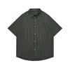 Camisa holgada de manga corta a rayas de marca moderna retro americana Fee para hombres y mujeres Verano Algodón Camisa de manga corta Chaqueta S911