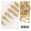 Decorações para Unhas com 6 Compartimentos Strass Lantejoulas Redondas Diamantes de Vidro com Fundo Plano Liga Metálica Tamanhos Variados Estilo Doce Cool