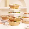 Caja de Embalaje Hexagonal de Papel Kraft, Caja para Cortar Fruta para Llevar, Caja de Fruta para Picnic y Camping, Caja de Almuerzo Desechable de Grado Alimenticio