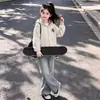 Conjunto Versátil de Dos Piezas para Niños 2026 Primavera/Otoño: Sudadera con Capucha de Retazos a Cuadros y Jeans con Estrellas de Moda Conjunto de Moda