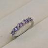 Anillo de Mujer Apilado con Fila de Diamantes Anillo de Fila de Imitación de Moissanita Moda Femenina Anillo Ajustable de una Sola Fila Suministro en Vivo