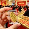 Pegatinas Doradas para el Teléfono para la Temporada de Exámenes, con Mensajes de Éxito y Buena Suerte, Hechas de Oro Puro 999, Pequeños Regalos Inspiradores Culturales y Creativos