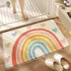 Alfombra de Piso Estilo Océano Fresco Falso Cachemir Transfronteriza Temu para Baño y Entrada de Tocador, Absorbente de Agua, Antideslizante, Resistente al Desgaste, Felpudo de Entrada