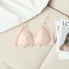 [Procesamiento Personalizado] Sujetador de Seda Pecho Pequeño Verano Ligero Ropa Interior para Mujer Estilo Japonés Sin Varillas Sin Costuras Sujetador de Seda de Morera