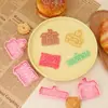 Serie de Profesores Molde para Galletas Libro Escuela Dibujos Animados 3D Molde para Galletas Arcilla DIY Simulación Galletas Impresas
