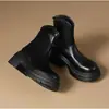 Botines Estilo Británico de Suela Gruesa 2025 Nuevo Otoño Populares Botines Pequeños con Tacón Grueso que Aumentan la Altura para Mujer