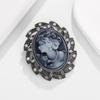 Retro Beauty Head Gem Brooche Tribunal Europeu e Americano Fixo Pin Personalidade Moda Roupas Femininas Casaco Acessórios Jóias