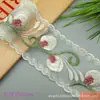 8.5cm Encaje Malla Adorno de Encaje Accesorio para el Cabello Cinta Flor de Rosa Bordado DIY Lazo Hecho a Mano Cinta