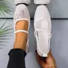 Zapatos planos de malla versátiles y populares para mujer, moda 2025, de suela plana, estilo de Oriente Medio, casual, diseño de una tira, para ventas transfronterizas