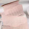 Cinta de malla transparente a cuadros con borde para presionar, accesorios para el cabello con lazo DIY, accesorios para ropa y bolsos, cinta a cuadros hueca horizontal y vertical