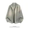 Jaqueta Nova Masculina com Forro de Fleece 2026 Marca Americana Tendência Moda Textura Jacquard Casual Solta com Capuz