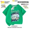 2026 Nova Camiseta de Verão Infantil Manga Curta Estampa de Desenho Animado Algodão para Meninos e Meninas Tops da Moda