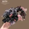 Elegante liga para el cabello de cristal, cuerda para coleta, accesorio para moño súper de hada para mujer, nuevo modelo 2026 anillo para el cabello con lazo de seda