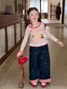 FHW Top Dulce de Dibujos Animados para Niñas 2026 Otoño Niños Bebé Manga Larga Encaje Ajuste Delgado Camiseta