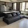 Sofá Bloco de Tofu Minimalista na Cor Creme, Módulo Cubo de Tecido Técnico de Um Lugar, Combinação de Dois Lugares, Poltrona Preguiçosa de Chão para Apartamento Pequeno