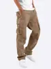 Moda Transfronteriza 2025 Nuevo Trabajo Pantalones Casuales para Hombre Verano Delgados Comercio Exterior Europeo y Americano Cordón Múltiples Bolsillos Pantalones Largos
