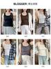 Camisola de algodón con cuello cuadrado de talla grande para mujer, base interior de primavera y verano, top de alta gama de moda, prenda exterior ajustada