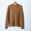 Precio Especial, Sin Devoluciones Suéter de Punto Elegante y Juvenil con Cuello Redondo, 100% Lana, Manga Larga para Otoño e Invierno