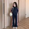 Conjunto de niña estilo coreano, nueva colección de otoño, moda coreana para niños, chaqueta corta, ropa deportiva elegante y moderna para niñas