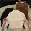 Ropa interior para niñas 2025 primavera y otoño nuevo estilo para niñas pequeñas con ribete de encaje, camisetas versátiles de moda, ropa para niños